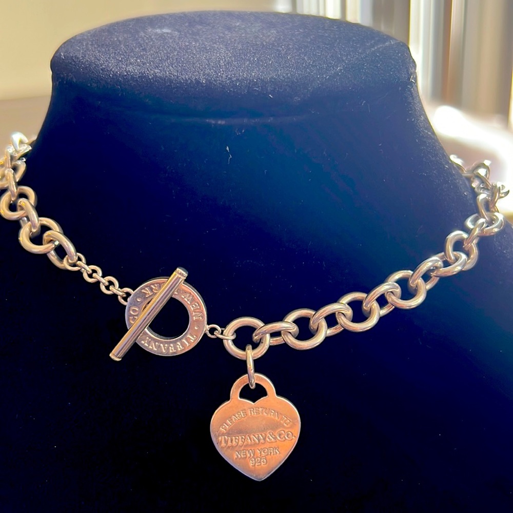Tiffany & co 925 silver Return to Tiffany Heart Tag toggle necklace/choker